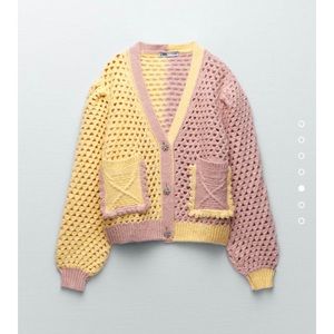Zara Jewel Button Knit Cardigan LIKE NEW